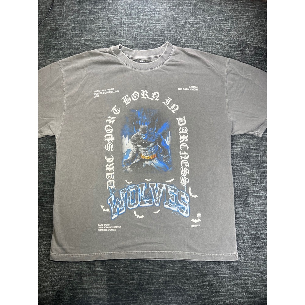 Darc Sport Mens Batman Born In Darkness Tee XL Charcoal Grey Wolves DC Comics